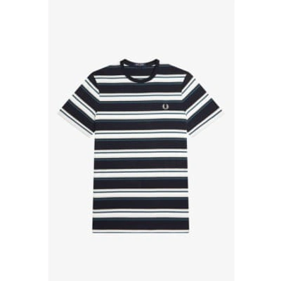 Shop Fred Perry Stripe T-shirt In Blue