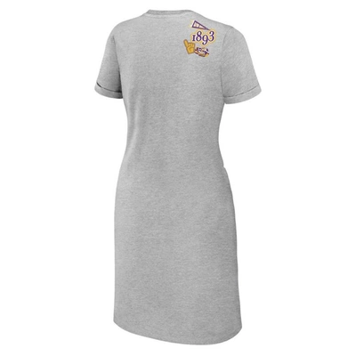Shop Wear By Erin Andrews Heather Gray Lsu Tigers Knotted T-shirt Dress