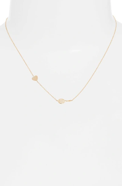 Shop Anzie Diamond Tennis Racket Pendant Necklace In Gold