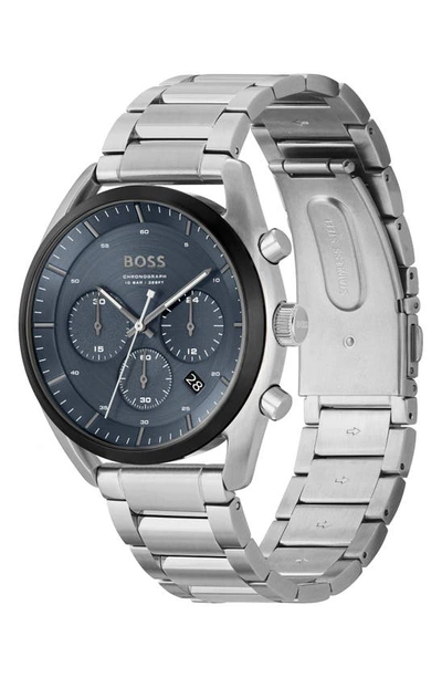 Hugo Boss Top Bracelet Chronograph Watch In Blue