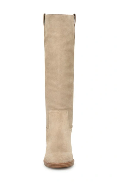 Nine West Hecee Womens Faux Leather Round Toe Knee-high Boots In Medium Natural