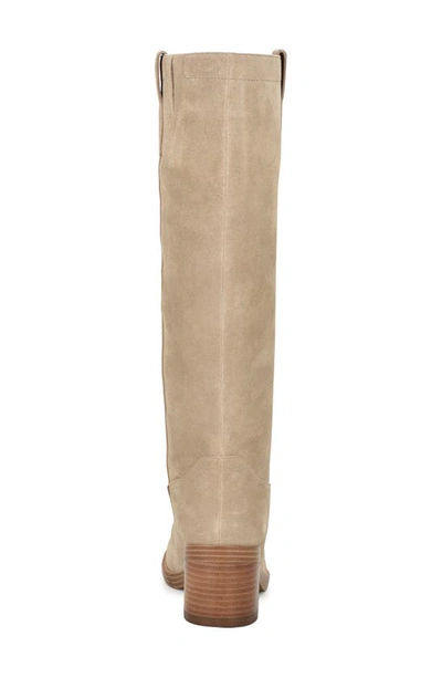 Nine West Hecee Womens Faux Leather Round Toe Knee-high Boots In Medium Natural