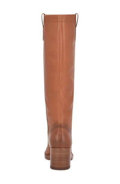 Nine West Women's Bromwel Pointy Toe Block Heel Knee High Boots In Dark Natural