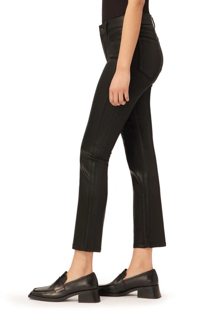 Shop Dl1961 Mara Instasculpt Mid Rise Ankle Straight Leg Jeans In Black Coated