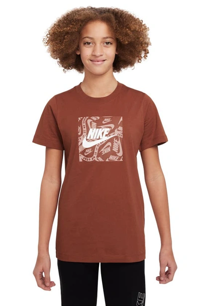Shop Nike Kids' Sportswear Just Do It Graphic T-shirt In Rugged Orange