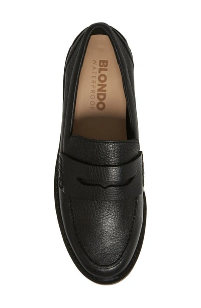 Blondo Waterproof Penny Loafer In Black Leather