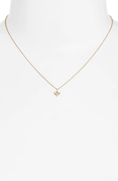 Shop Zoë Chicco Diamond Flower Pendant Necklace In 14k Yellow Gold