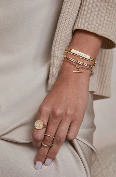Zoë Chicco Princess Diamond Bar Faux Toggle Rolo Bracelet In 14k Yellow Gold