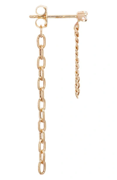 Shop Zoë Chicco Diamond Mixed Chain Double Drop Earrings In 14k Yellow Gold