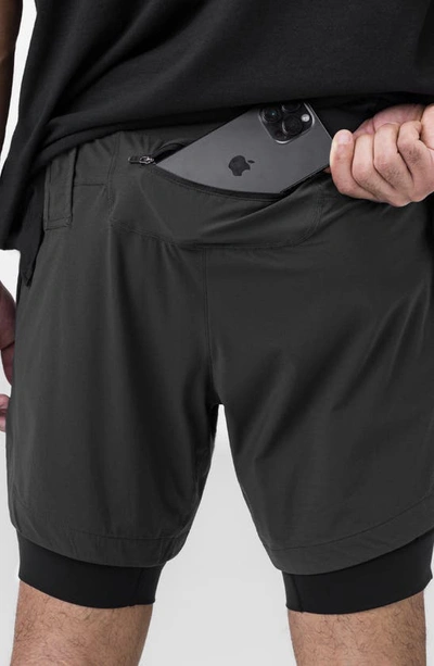 Shop Asrv Tetra-lite™ 7-inch Water Repellent Liner Shorts In Raven / Black