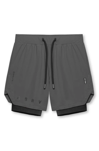 Shop Asrv Tetra-lite™ 7-inch Water Repellent Liner Shorts In Raven / Black