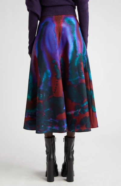 Shop Altuzarra Hydra Ink Blot Midi Skirt In 284615 Syrah Rorschach