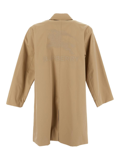 Shop Burberry Single Breasted Coat In Beige