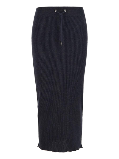 Shop Brunello Cucinelli Pencil Midi Skirt In Blue