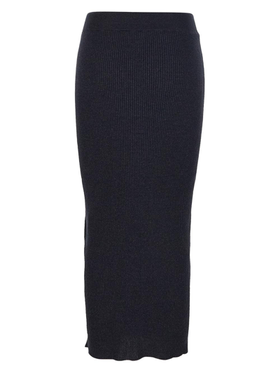 Shop Brunello Cucinelli Pencil Midi Skirt In Blue