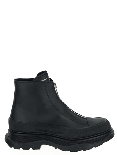 Shop Alexander Mcqueen Zipped Ankle Boot In Black