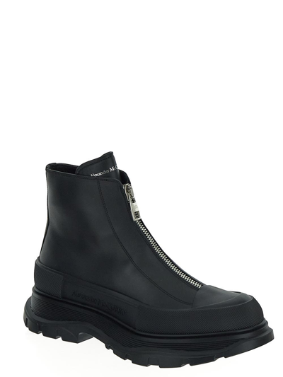 Shop Alexander Mcqueen Zipped Ankle Boot In Black