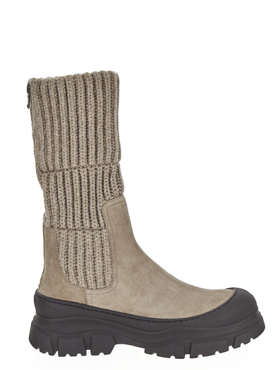 Shop Brunello Cucinelli Suede Chelsea Boots In Grey
