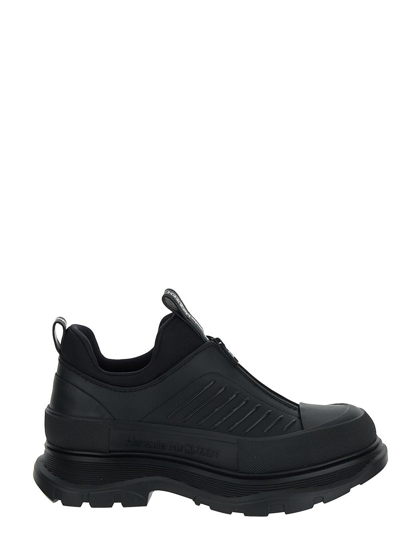 Shop Alexander Mcqueen Zipped Tread Zipped Sneaker In Black
