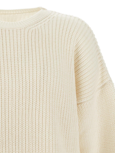Shop Mm6 Maison Margiela Shirt Inserts Knit Sweater In White