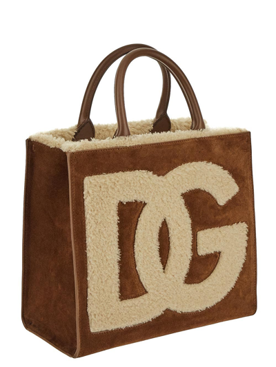 Shop Dolce & Gabbana Logo Tote Bag In Brown