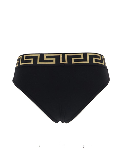 Shop Versace Greca Waistband  Slip In Black