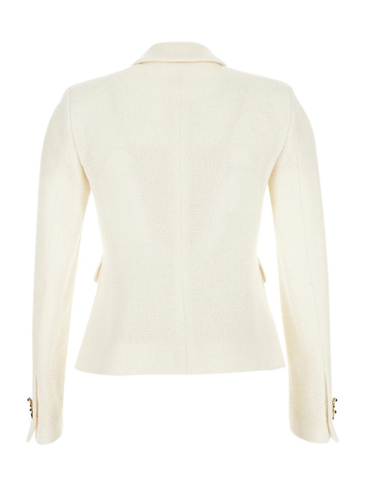Shop Tagliatore India Tweed Jacket In Ivory