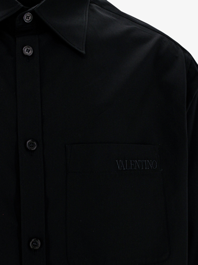 Shop Valentino Man Shirt Man Black Shirts