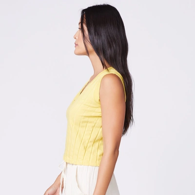 Monrow Flat Rib V Tank In Sunny