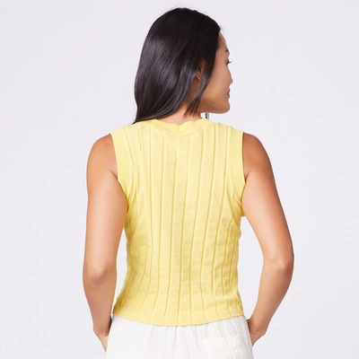 Monrow Flat Rib V Tank In Sunny