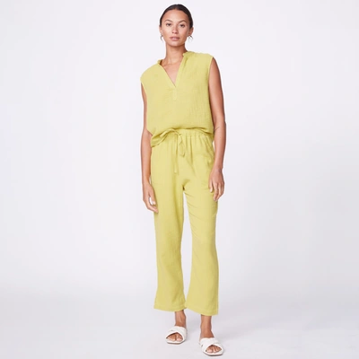 Monrow Gauze Sleeveless Top In Avocado
