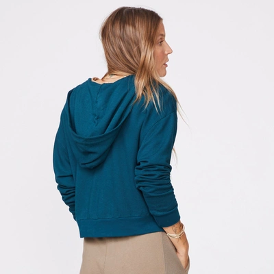 Monrow Supersoft Fleece Girlfriend Zip Up Hoody In Abyss