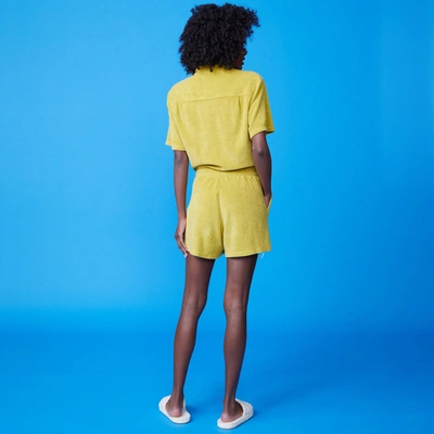Monrow Terry Cloth Romper In Avocado