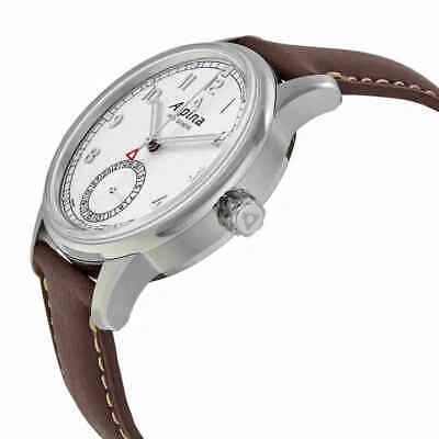 Pre-owned Alpina Alpiner Manufacture Silver Dial Brown Leather Men's Watch Al-710s4e6