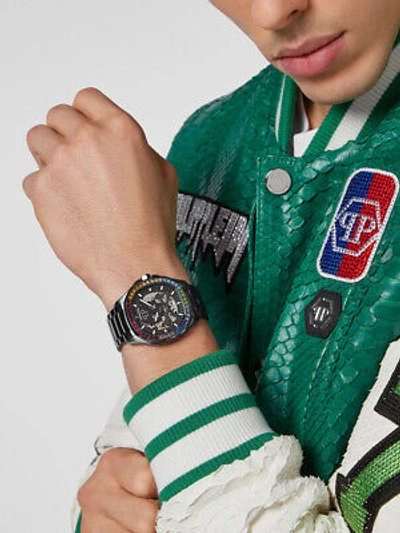 Pre-owned Philipp Plein Pwraa0823 High-conic Automatic Mens Watch 42mm 5atm