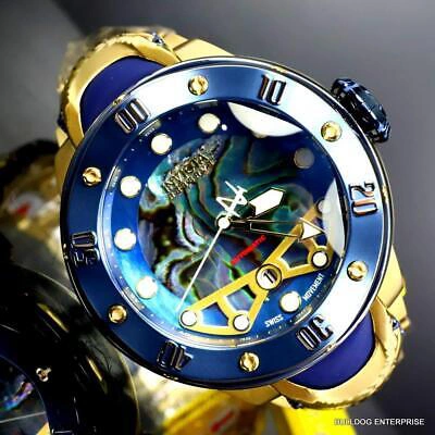 Pre-owned Invicta Reserve Kraken Swiss R150 Automatic Abalone Gold Plated Watch 52mm