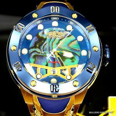 Pre-owned Invicta Reserve Kraken Swiss R150 Automatic Abalone Gold Plated Watch 52mm