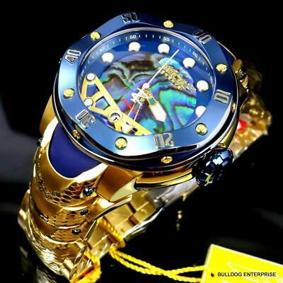 Pre-owned Invicta Reserve Kraken Swiss R150 Automatic Abalone Gold Plated Watch 52mm