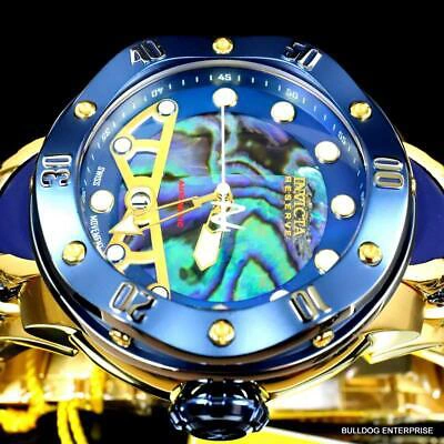 Pre-owned Invicta Reserve Kraken Swiss R150 Automatic Abalone Gold Plated Watch 52mm