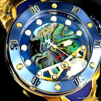 Pre-owned Invicta Reserve Kraken Swiss R150 Automatic Abalone Gold Plated Watch 52mm