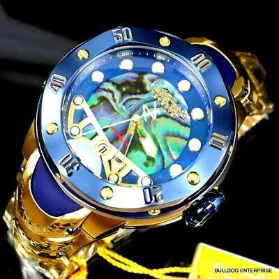 Pre-owned Invicta Reserve Kraken Swiss R150 Automatic Abalone Gold Plated Watch 52mm