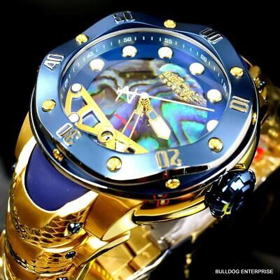 Pre-owned Invicta Reserve Kraken Swiss R150 Automatic Abalone Gold Plated Watch 52mm