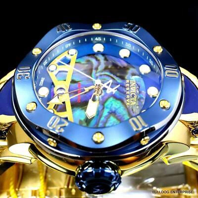 Pre-owned Invicta Reserve Kraken Swiss R150 Automatic Abalone Gold Plated Watch 52mm