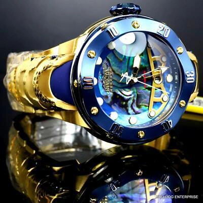 Pre-owned Invicta Reserve Kraken Swiss R150 Automatic Abalone Gold Plated Watch 52mm