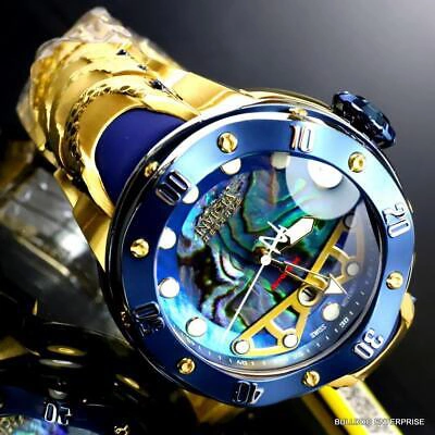 Pre-owned Invicta Reserve Kraken Swiss R150 Automatic Abalone Gold Plated Watch 52mm
