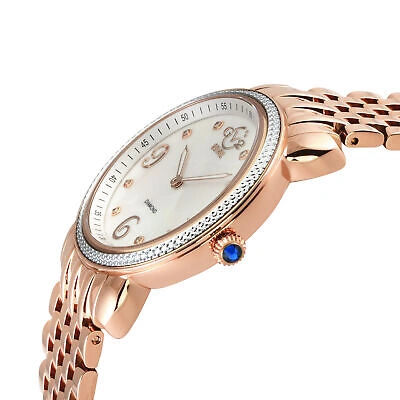 Pre-owned Gv2 By Gevril Women's 12611b Ravenna Swiss Quartz Diamond Mop Iprg Steel Watch