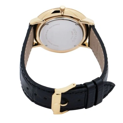 Pre-owned Movado 0607173 Men's Ultra Slim Black Dial Quartz Watch
