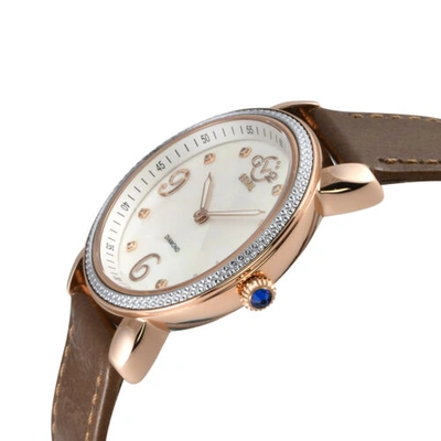 Pre-owned Gv2 By Gevril Women's 12611 Ravenna Swiss Quartz Diamond Mop Dial Leather Watch