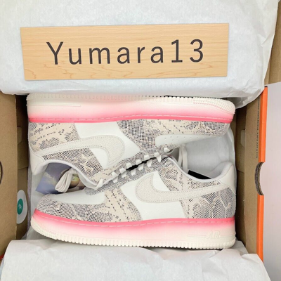 Pre-owned Nike Women's Air Force 1 Low Our Force 1 Snakeskin Dv1031-030 Women's Size In Pink
