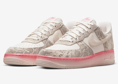 Pre-owned Nike Women's Air Force 1 Low Our Force 1 Snakeskin Dv1031-030 Women's Size In Pink